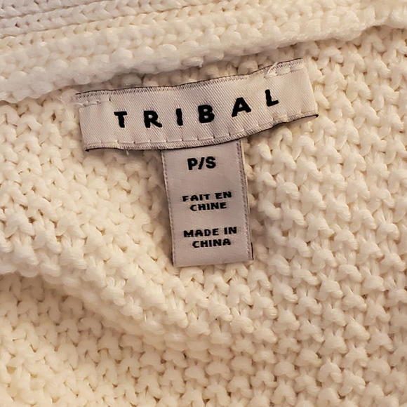 TRIBAL Size S White Cable Knit Sweater Vest - Picture 9 of 9